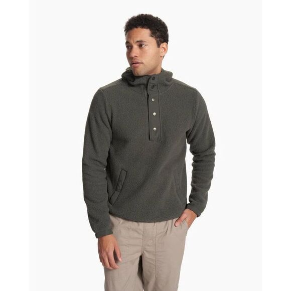 Vuori Men’s Morrow Hoodie size XL Green Sherpa Fleece Snap - Picture 1 of 11